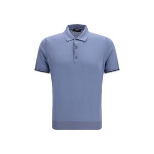 MooRER Blue Cotton Polo Men's Shirt